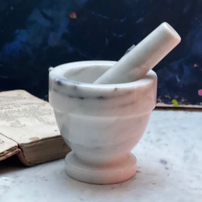 Ступка с пестиком 10 см мрамор