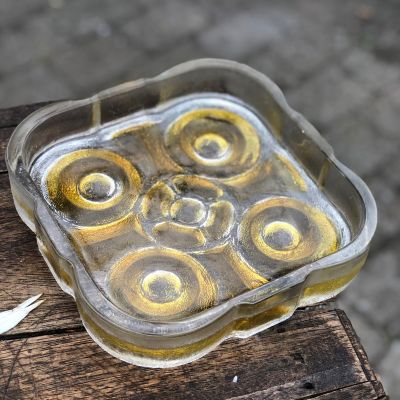 Блюдо квадратное 23 см с бортиком хрусталь Швеция