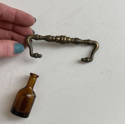 Ручка мебельная фурнитура латунь 8,5 см