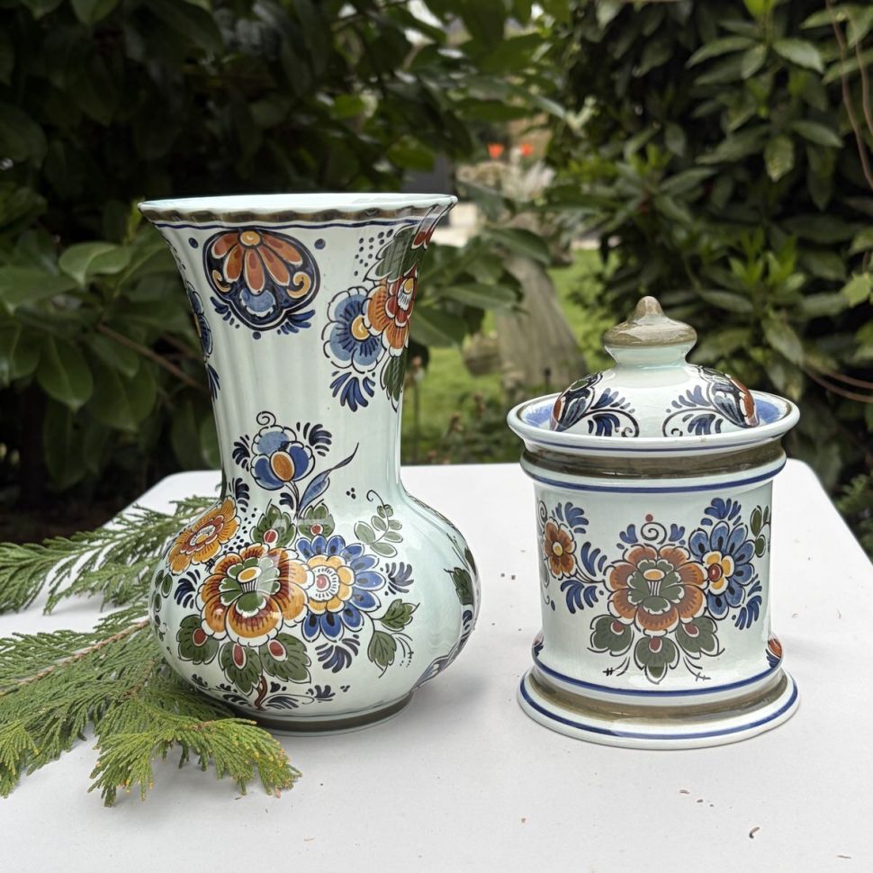 Ваза Delft 20 см керамика Голландия полихром