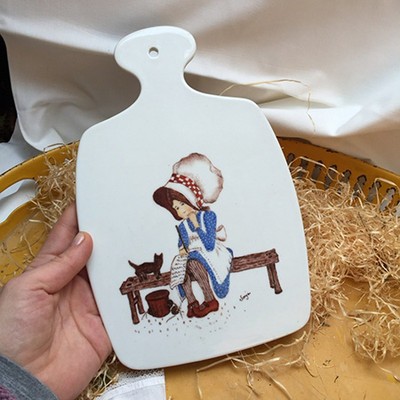 Доска сервировочная Девочка и котик Фаянс