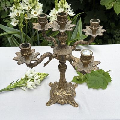 Подсвечник канделябр на пять свечей 32 см бронза