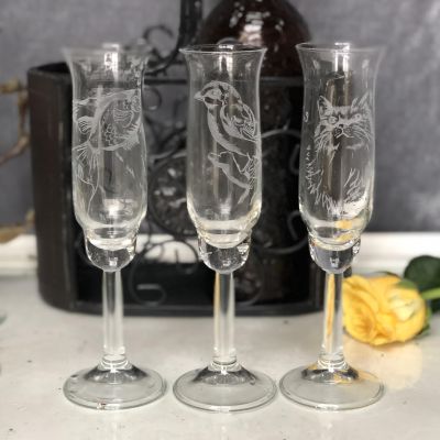 Бокал узкий для шампанского с гравировкой Рыба