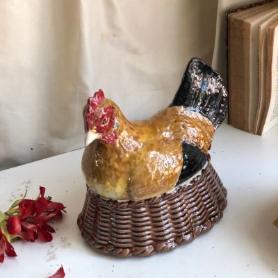 Форма для запекания с крышкой Курица керамика Португалия