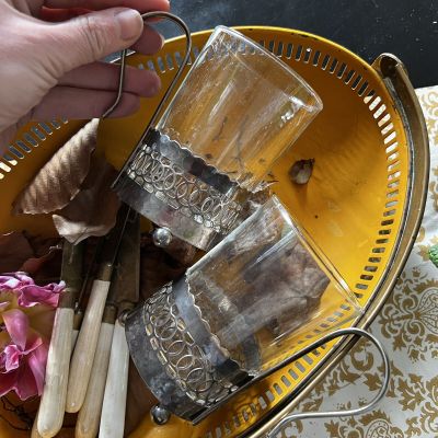 Стакан Duralex 200 мл с подстаканником серебрение