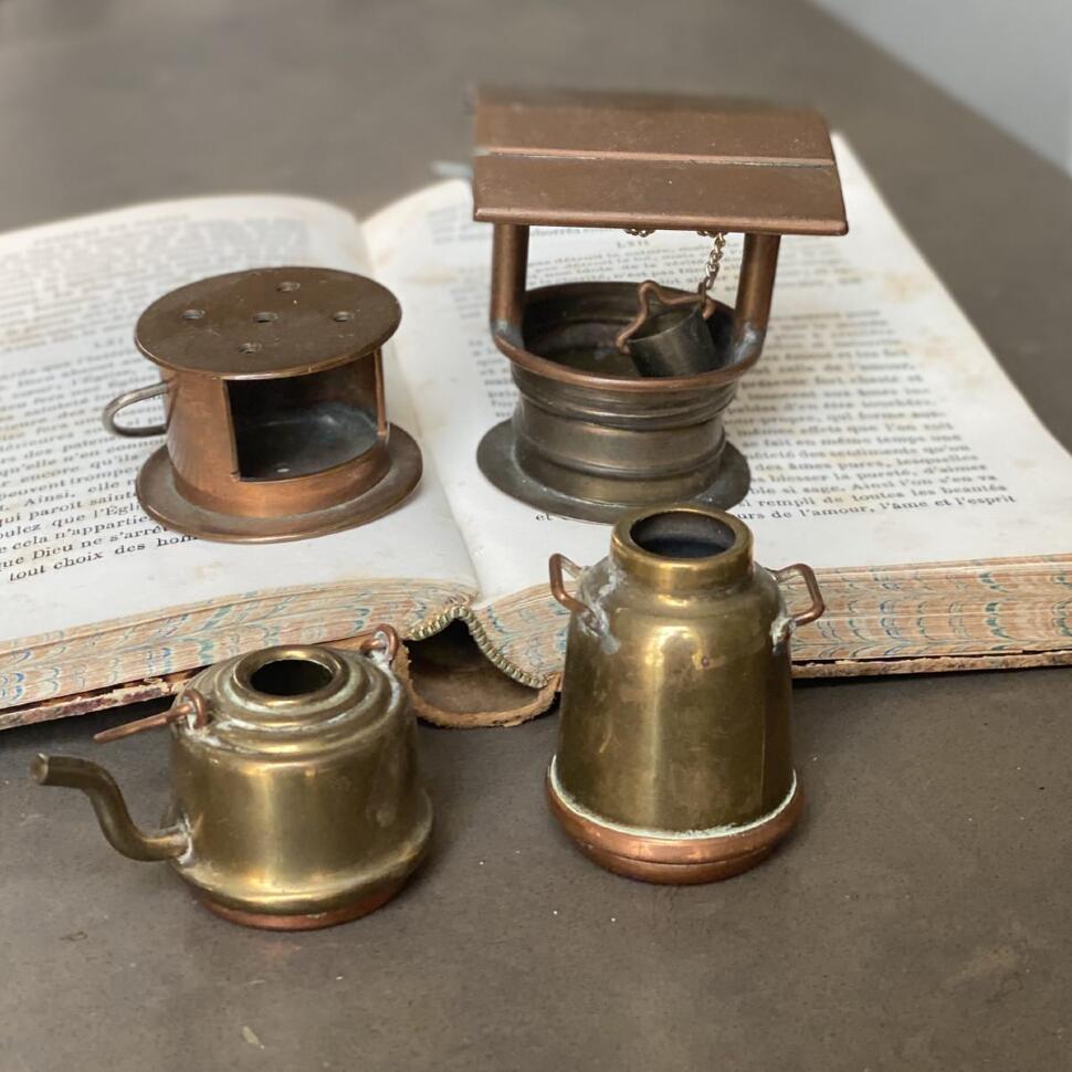 Статуэтка мини набор 4 шт медь-латунь