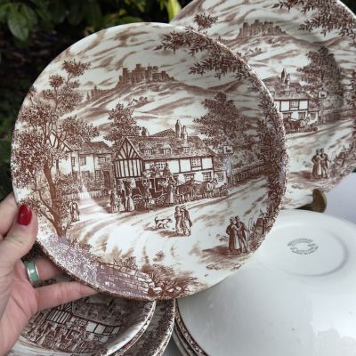 Тарелка глубокая J.Broadhurst &amp; Sons Swan Inn 20 см Англия 