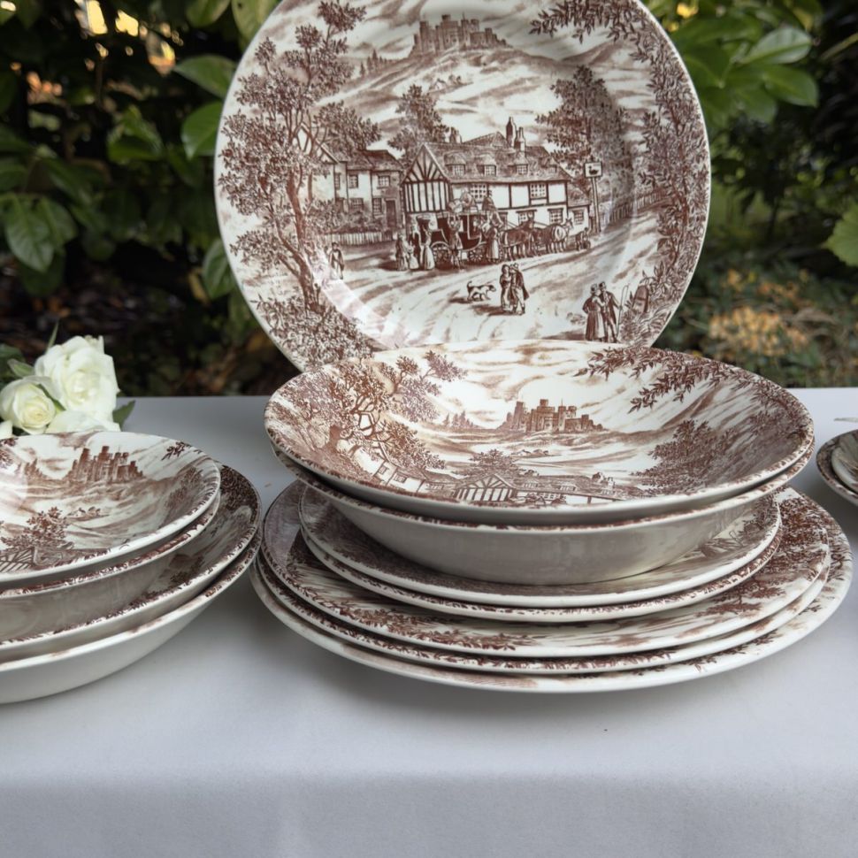 Тарелка глубокая J.Broadhurst & Sons Swan Inn 20 см Англия 