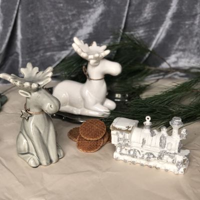 Статуэтка подсвечник лось серый керамика Голландия