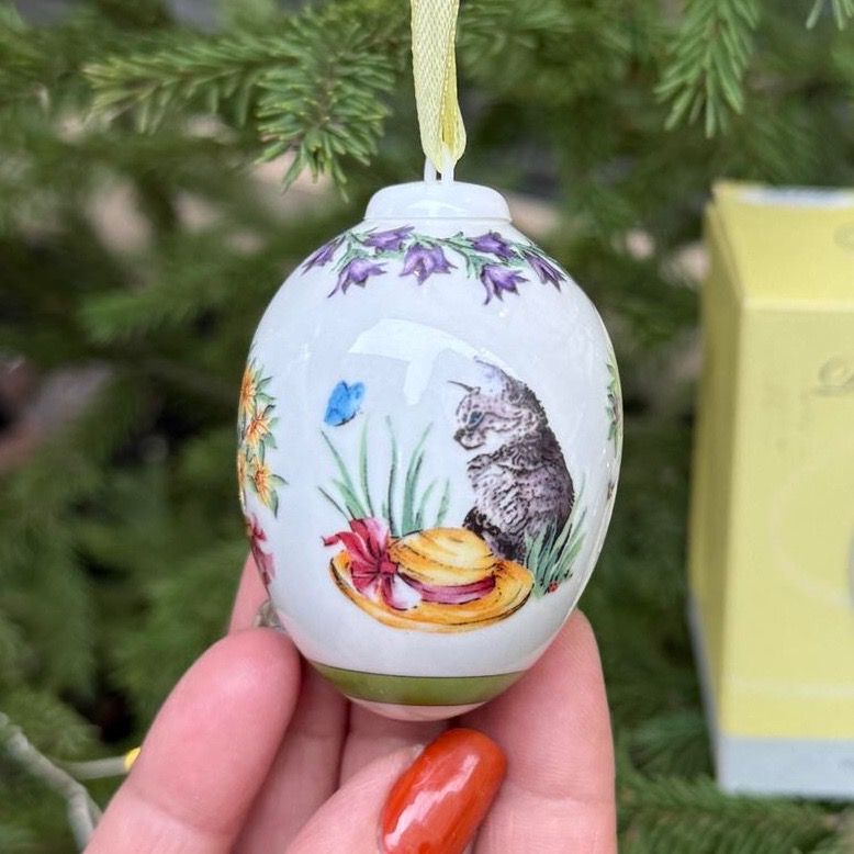 Подвес Яйцо пасхальное Hutschenreuther 7 см фарфор Германия 2020 г.