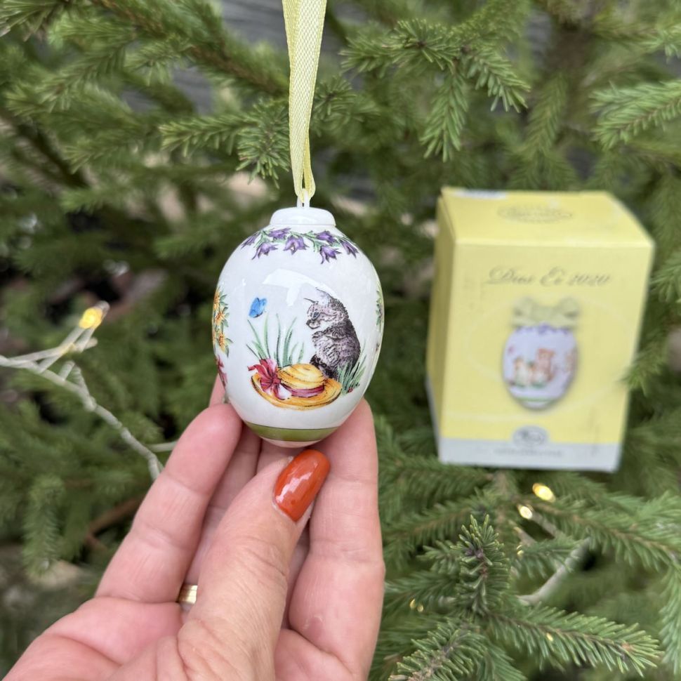 Подвес Яйцо пасхальное Hutschenreuther 7 см фарфор Германия 2020 г.