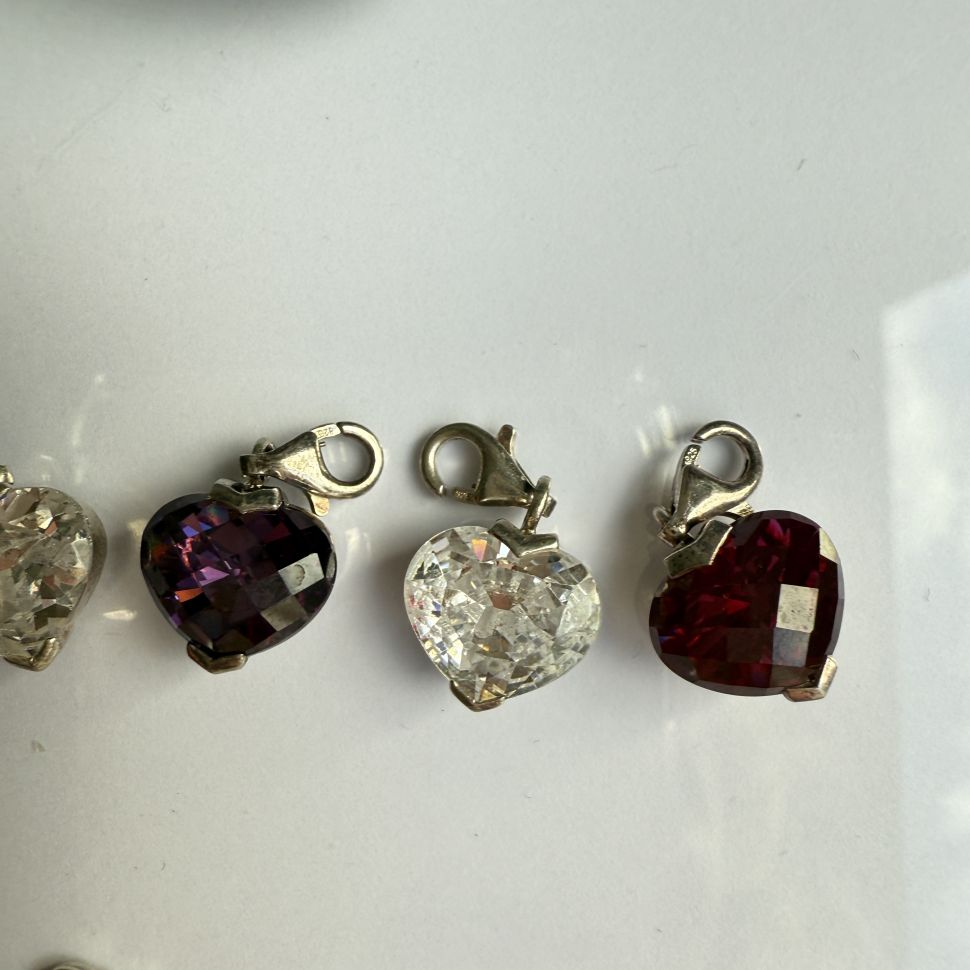 Подвеска шарм Thomas Sabo Сердце кристалл рубиновый 1,7 см 925