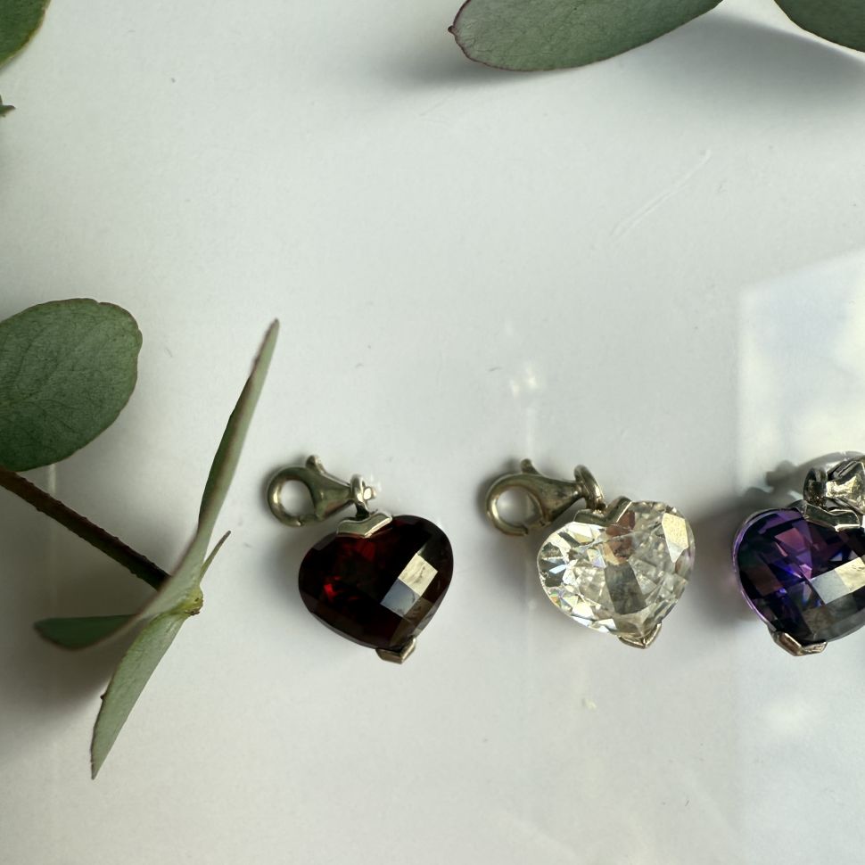 Подвеска шарм Thomas Sabo Сердце кристалл рубиновый 1,7 см 925