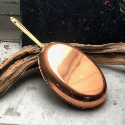 Сковорода овальная медь ручка латунь