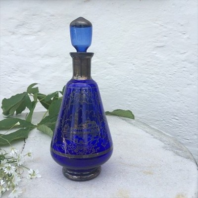 Графин ярко-синий с серебром Италия 