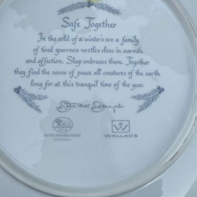 Тарелка панно Hutchenreuther Воробьи 26 см фарфор Германия 1972 г.