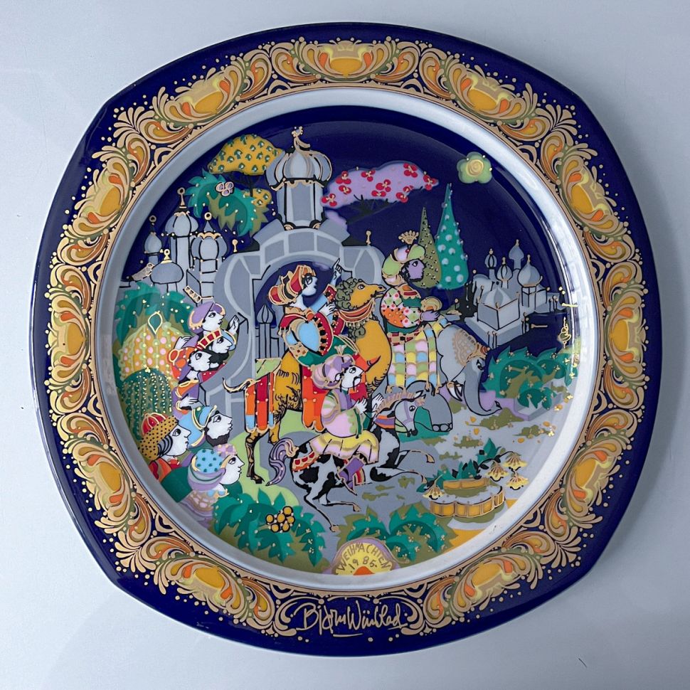 Тарелка Rosenthal Рождественские песни 28 см фарфор Германия 1985 г.  