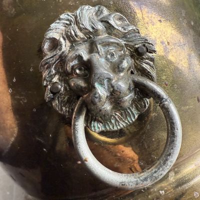 Кашпо Лев 17 см медь 