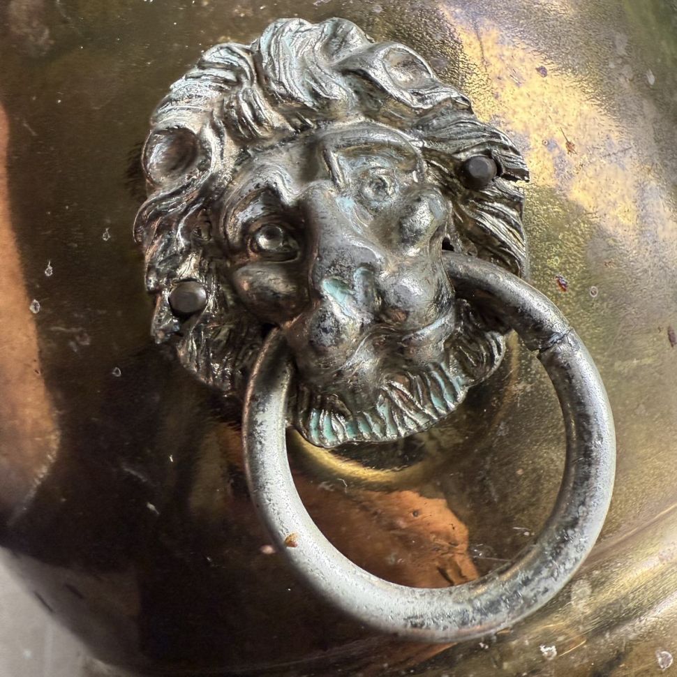 Кашпо Лев 17 см медь 