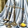 Весы равноплечные с двумя чашами 46 см латунь 