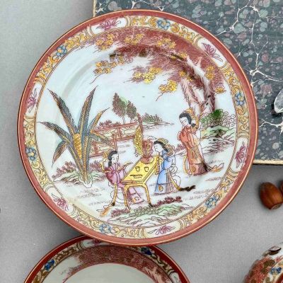 Тарелка Гейши за столом 17 см фарфор Япония