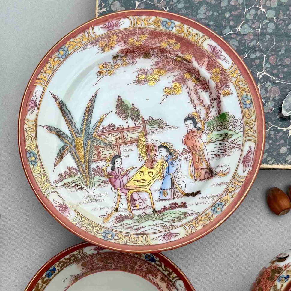 Тарелка Гейши за столом 17 см фарфор Япония