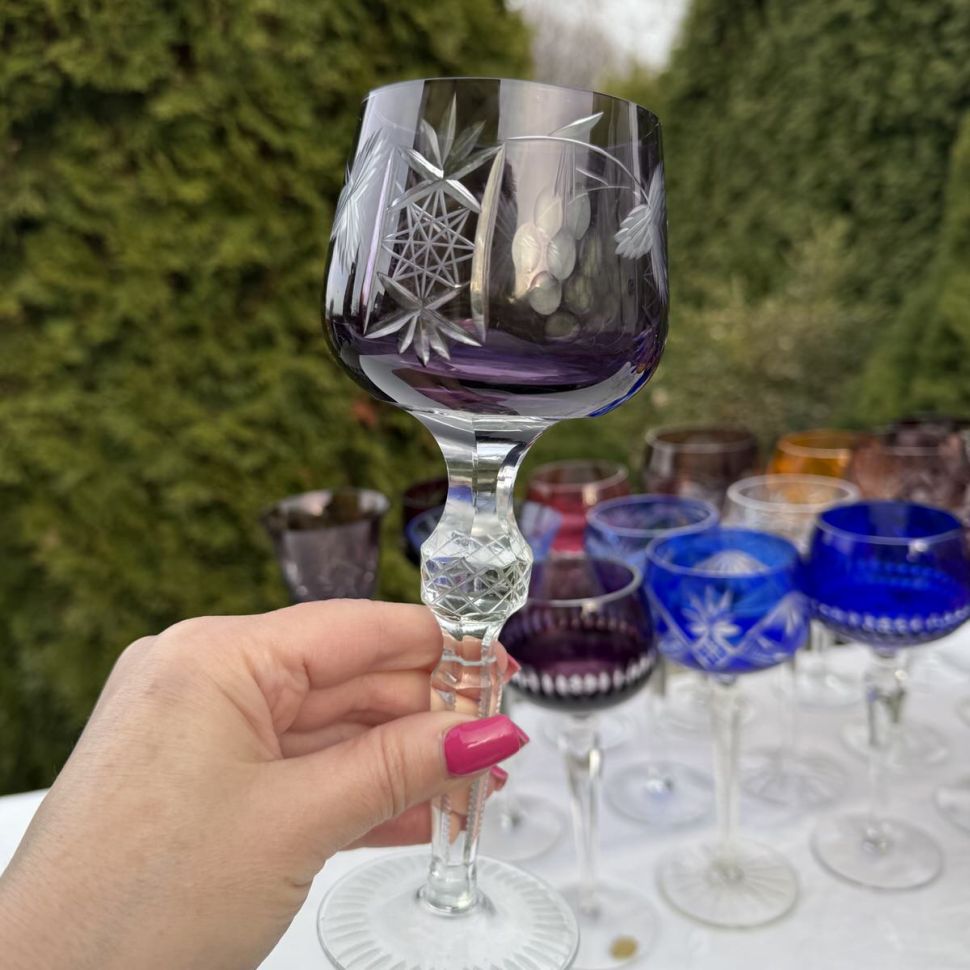 Бокал Anna Hutte фиолетовый 250 мл накладной хрусталь Германия дизайн 4