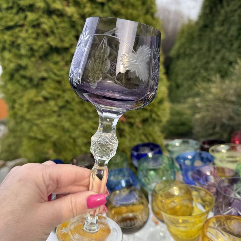 Бокал Anna Hutte фиолетовый 250 мл накладной хрусталь Германия дизайн 4