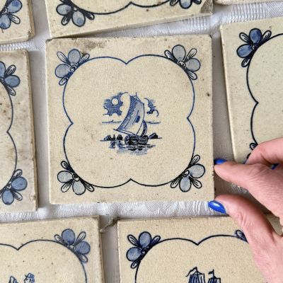 Плитка изразец Delft Парусник 12х12 см Голландия