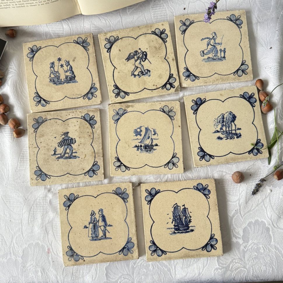 Плитка изразец Delft Парусник 12х12 см Голландия