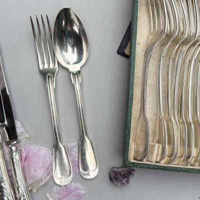 Ложка столовая 21 см Alpacca серебрение Франция 