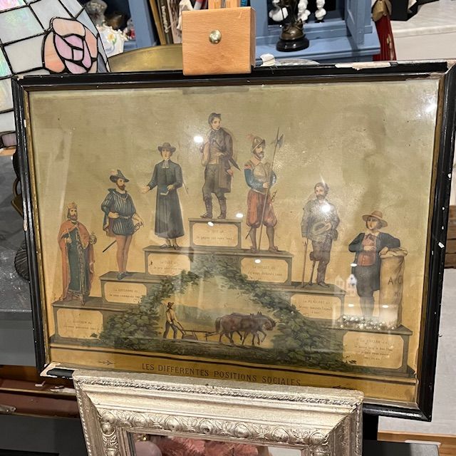 Гравюра Les Differentes Positions Sociales 44x34 см Франция