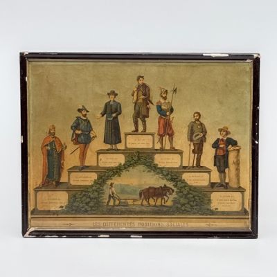 Гравюра Les Differentes Positions Sociales 44x34 см Франция