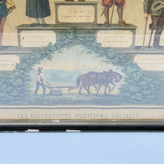 Гравюра Les Differentes Positions Sociales 44x34 см Франция