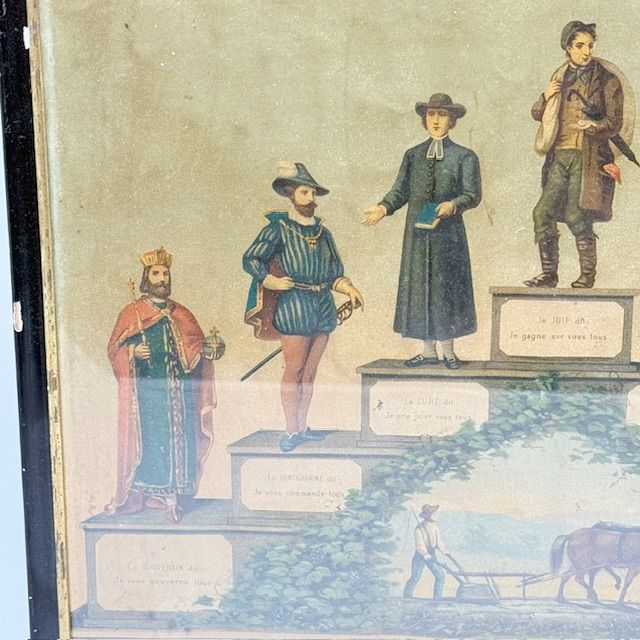 Гравюра Les Differentes Positions Sociales 44x34 см Франция