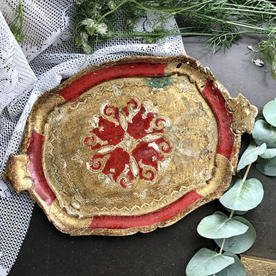 Флорентийский поднос Красный с золотом