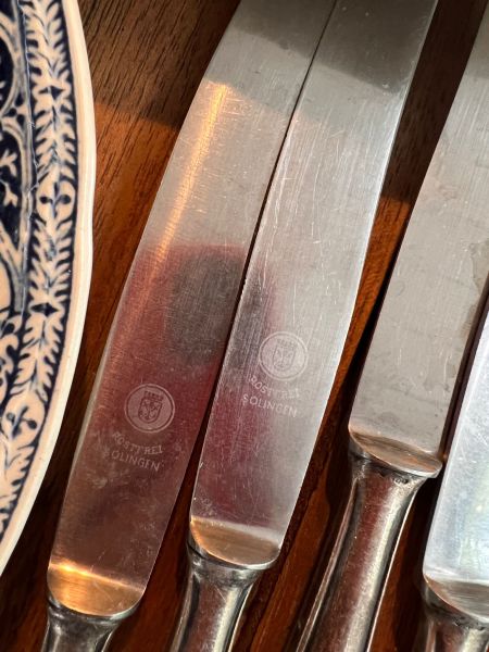 Нож столовый Rostfrei Solingen 24 см серебрение Германия