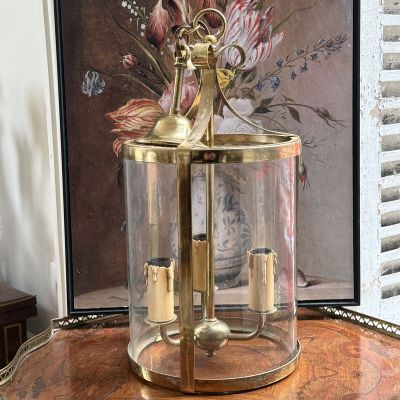 Люстра на три лампы 55 см Франция латунь 