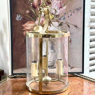 Люстра на три лампы 55 см Франция латунь 