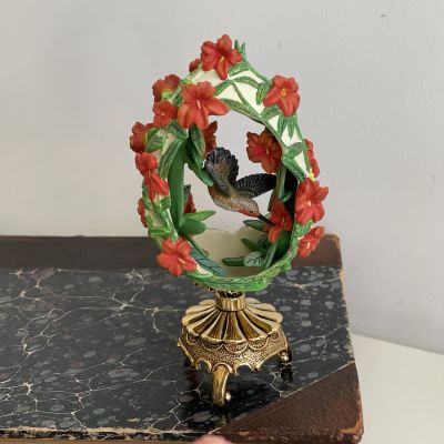 Яйцо Фаберже Колибри House of Faberge Franklin Mint оранжево-зеленое