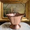 Ваза кашпо корзина 34 см медь латунь Франция