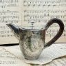 Чайник кофейник 0,4 л мельхиор серебрение дерево 