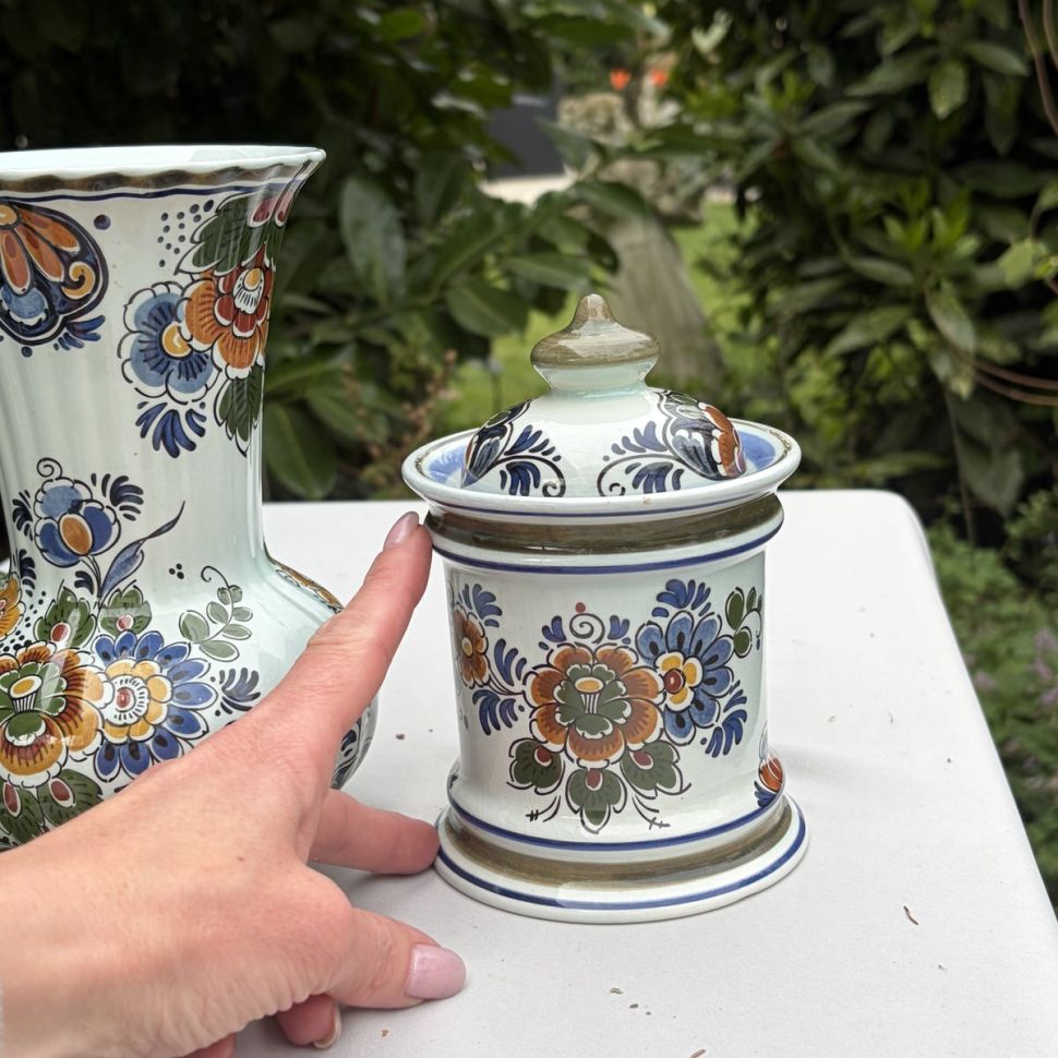 Банка с крышкой Delft 16 см керамика Голландия полихром