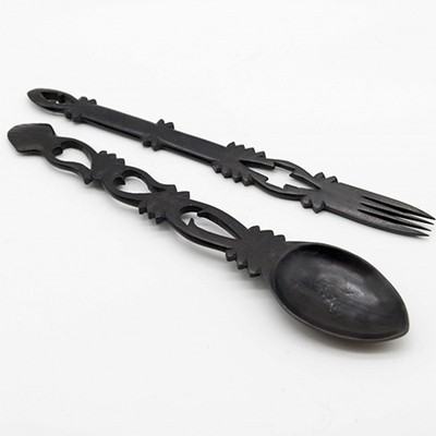 Набор ложка и вилка из дерева ручная работа