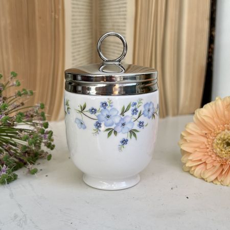Кодлер на 2 яйца Crown Staffordshire Цветы голубые фарфор Англия