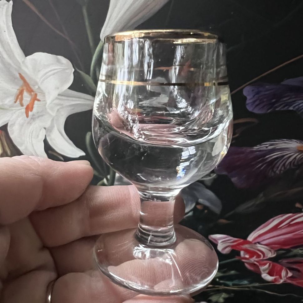 Рюмка Муха 25 мл стекло хрустальное золочение 