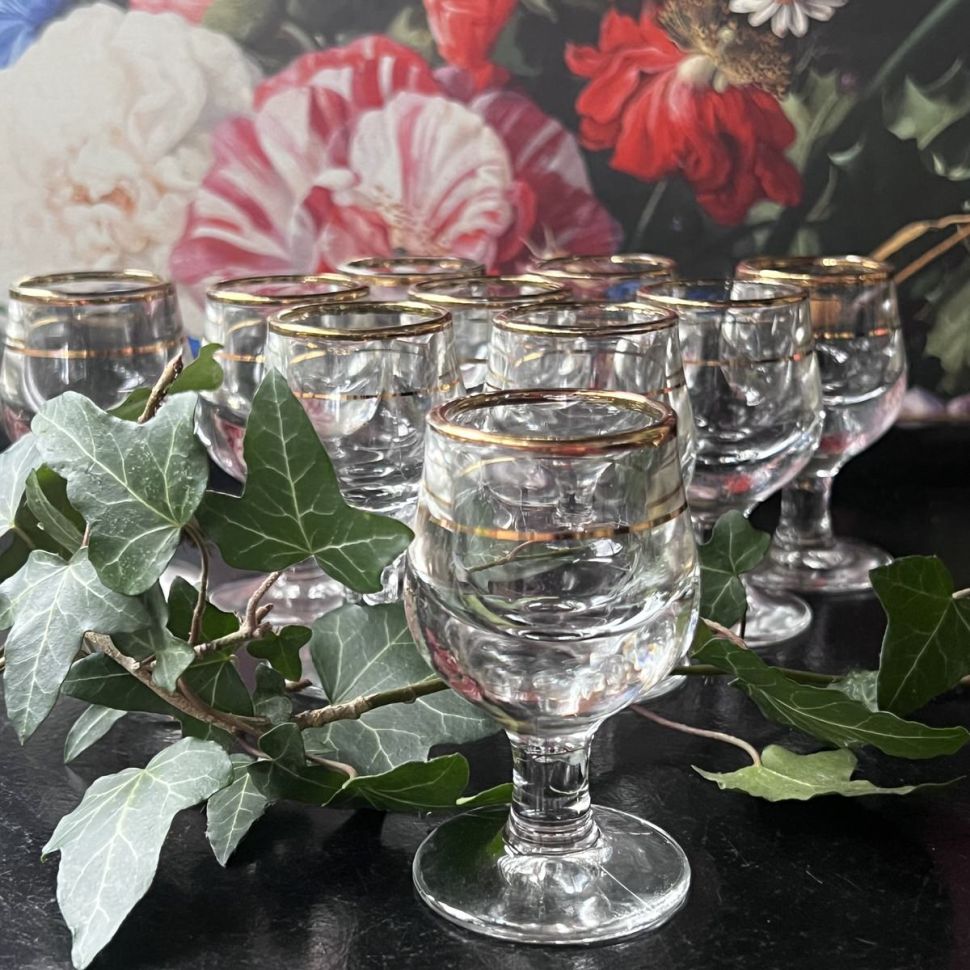 Рюмка Муха 25 мл стекло хрустальное золочение 