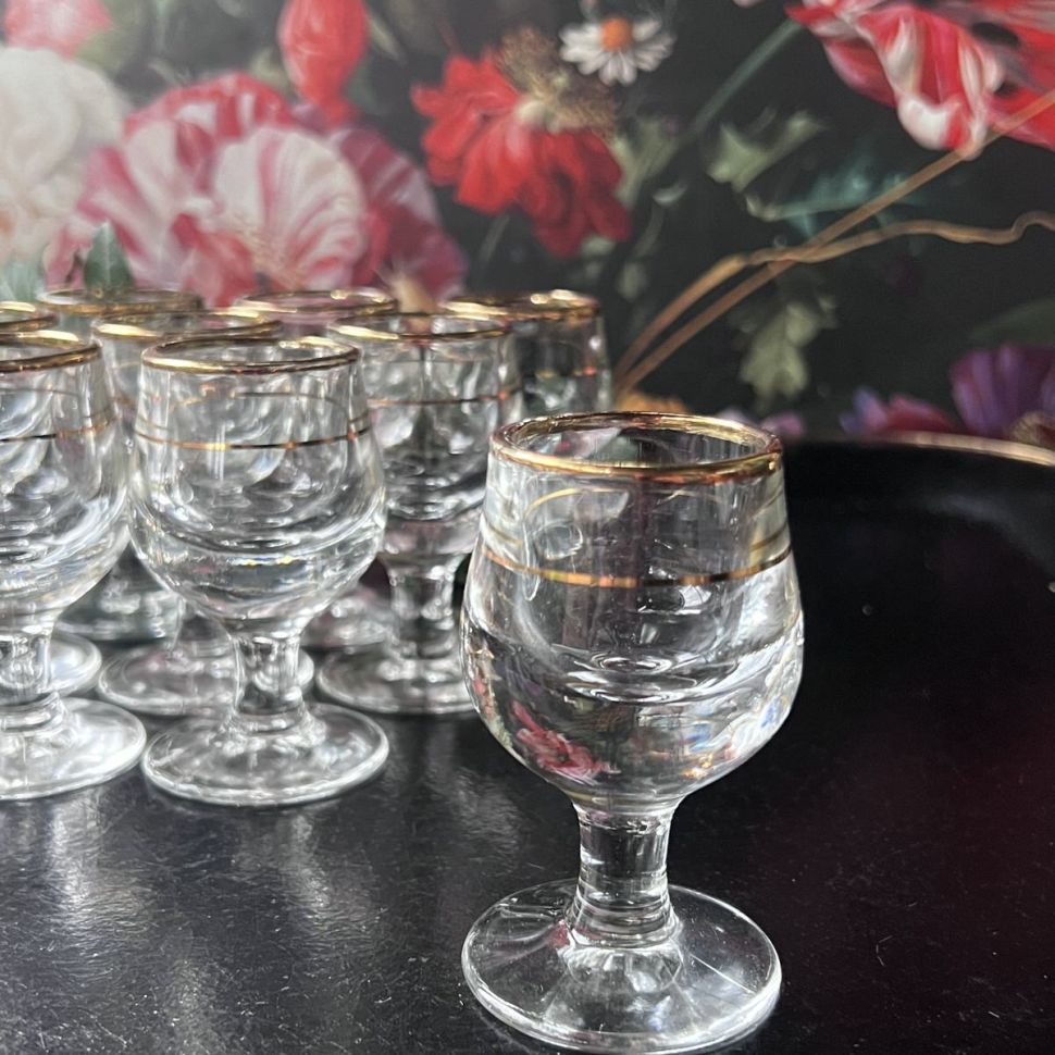 Рюмка Муха 25 мл стекло хрустальное золочение 