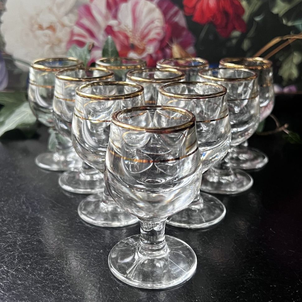 Рюмка Муха 25 мл стекло хрустальное золочение 