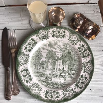 Тарелка 25 см Old Inns Series Staffordshire Англия (потемнения)